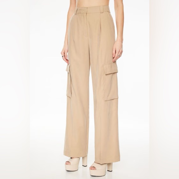 Dynamite Pants - Dynamite Gemma Beige Wide Leg Cargo Pants